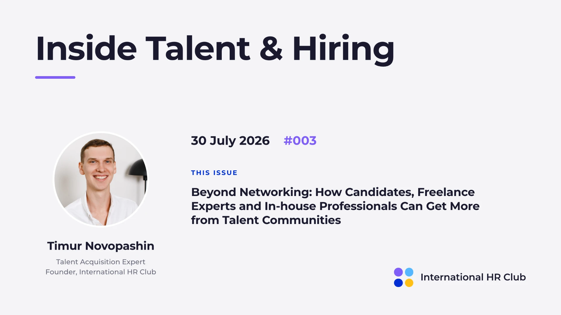 Inside Talent & Hiring — Issue #003 cover
