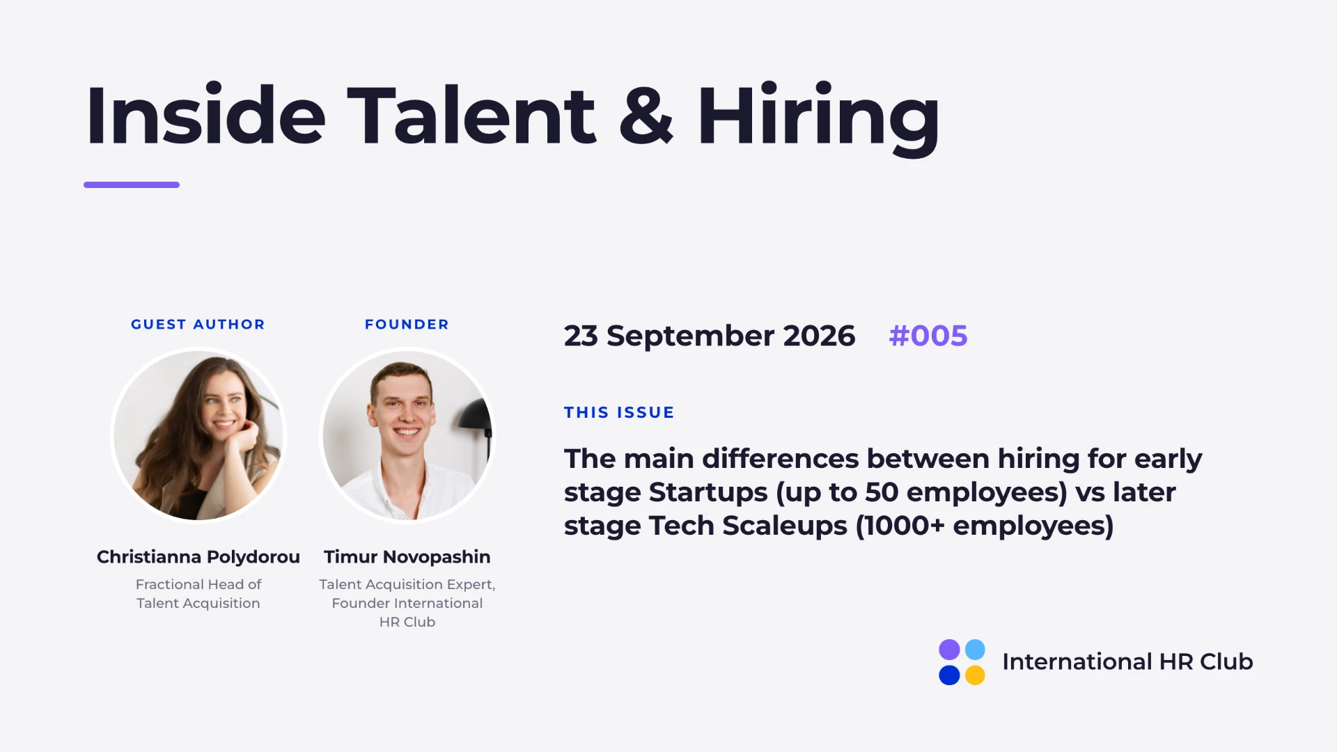 Inside Talent & Hiring — Issue #005 cover